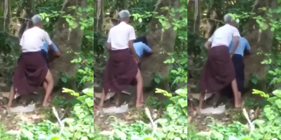 ခေါင်းဖြူကြီး အပင်အောက်မှာ မတ်တပ်ဆွဲ